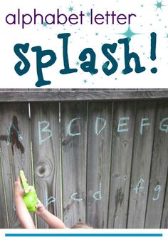 an alphabet letter splash activity for toddlers to learn letters and numbers with the help of their hands