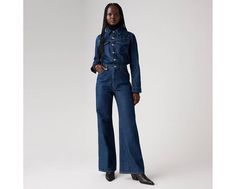 Inspired by the classic denim overshirt, this Western Jumpsuit features a timeless point collar, a clean button-up front, two chest pockets and two side pockets and an easy standard fit. A western-inspired jumpsuit Cut with a standard fit Features a button-up front With two side and chest pockets Western Jumpsuit, Denim Overshirt, Chest Pocket, Levi's, Overalls, Button Up, Jumpsuit, Style Inspiration, Collar