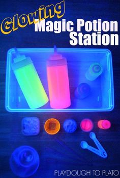 glow in the dark magic station for kids to play with and learn how to use it