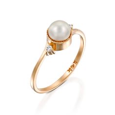 pearl engagement ring rose gold, Pearl Wedding Ring, pearl vintage ring, White Pearl Ring, Diamond Pearl Gold Ring, 14k gold pearl ring White Freshwater Pearl engagement ring with lovely diamonds, set in 14k solid gold. ► FEATURES; Gemstones: Freshwater Pearl: 4- 6mm , Diamond: 2*1.3mm Total diamond carat weight: 0.02 (Color H; clarity VS) Material options: 14k rose gold, 14k yellow gold, 14k white gold Size: all ring sizes are available How to Order: Please select your preferred size and materi Elegant Rose Gold Pearl Promise Ring, Anniversary Pearl Ring In Rose Gold, 14k, Anniversary Rose Gold Pearl Ring In 14k Gold, Anniversary Rose Gold 14k Gold Pearl Ring, Anniversary Rose Gold Pearl Ring, Heirloom Rose Gold Pearl Ring, Classic Rose Gold Pearl Ring For Anniversary, Elegant Rose Gold Pearl Ring For Anniversary, Classic Rose Gold Pearl Rings