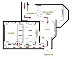 the floor plan for an office building with two floors and three rooms, including a second floor