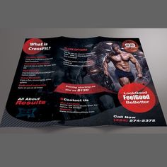 a brochure for a bodybuilding gym