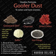 Goofer Dust, Herb Magick, Pagan Inspiration, Wicca Recipes, Chaos Magick