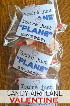 candy bar wrapper for valentine's day with the words, you're just plane