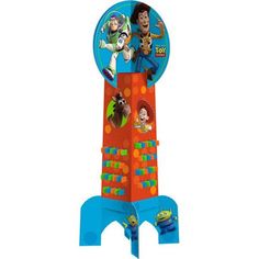 the toy story tower has characters on it