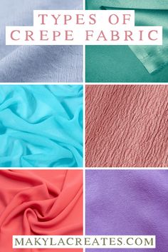 four different types of crepe fabric