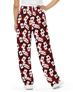 Get the comfort of pajamas in this stylish pair of wide-leg pants. With the adjustable waist and stretchy fabric, it’s like your favorite sweatpants but better. • Relaxed unisex fit • Practical side pockets • Elastic waistband with a white drawstring • Can be worn on the waist or on the hips • Premium knit mid-weight jersey fabric • 95% polyester, 5% elastane (fabric composition may vary by 1%) • Fabric weight: 6.19 oz/yd2 (210 g/m2) (weight may vary by 5%) This product is made especially for yo Stretch Wide Leg Harem Pants For Leisure, Wide Leg Stretch Harem Pants For Leisure, Sleepwear Trousers With Pockets For Loungewear, Trousers Sleepwear With Pockets For Loungewear, Trendy High-waisted Harem Pants For Loungewear, Casual Sleepwear Straight Pants For Pajama Party, Trendy Wide Leg Loungewear Pants With Elastic Waistband, Trendy Wide Leg Lounge Pants With Elastic Waistband, Trendy Wide Leg Pants With Elastic Waistband For Loungewear