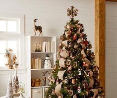 a decorated christmas tree in a living room