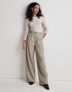 Harlow Wide-Leg Pants Cropped Wide Leg Pants, Wide Leg Pant, Madewell Denim, Pull On Pants, Fashion History, Wide Leg Trousers, Straight Leg Pants, Trousers Women, Cropped Pants