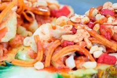 the food is mixed together and ready to be eaten on the plate for lunch or dinner