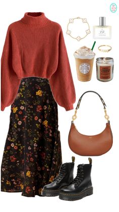 Skirt Sweater, Look Grunge, Mode Hippie, Elegante Casual, Outfit Inspo Fall