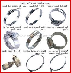 the different types of hose clamps are shown in this diagram, with instructions to use them