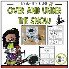 an over and under the snow activity book for children to learn how to use scissors