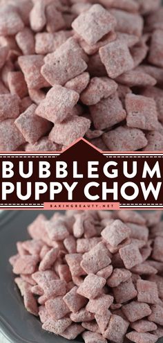 Bubblegum Puppy Chow, easy to make snacks, simple snacks for kids Puppy Chow Snack, Puppy Chow Recipes, Chex Mix Recipes, Cereal Treats, Snack Mix Recipes, Snack Treat, Puppy Chow