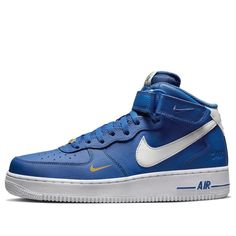 DR9513-400 Blue High-top Nike Air Force 1 For Streetwear, Blue High-top Nike Air Max With Boost Midsole, Blue Nike Air Max High-top Shoes, Blue High-top Sneakers With Air Max Cushioning For Streetwear, Nike Air Max Blue With Branded Insole, Nike Air Max Blue Shoes With Branded Insole, Blue Nike Air Max For Streetwear With Boost Midsole, Blue Nike Air Force 1 Lace-up For Sports, Blue High-top Sneakers With Air Max Cushioning For Sports