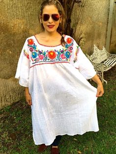 Plus Size Beach Dress, Bohemian Embroidered Dress, Traditional Mexican Dress, Mexican Embroidered Dress, Plus Size Beach, Boho Tunic Dress, Boho Hippie Dress, Fresh Dress, Mexican Dress