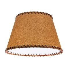 a brown lamp shade on a white background