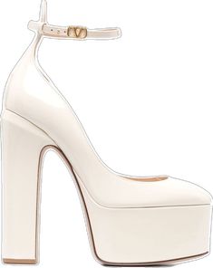 Chic Cream Patent Leather Heels, Farfetch Platform Heels, Valentino Gold Heels, Valentino Garavani Platform Heels, Cream Patent Leather Heels, Medium Width, Patent Leather Pumps, Platform Pumps, Leather Pumps, Valentino Garavani