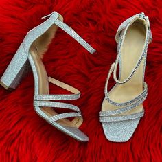 Dress Shoes 3.5 Heel Party Shoes Zapatillas Para Quinceaera Wedding Bautizo Dama Boda Rhinestone Heels, Party Shoes, Shoes Women Heels, Dress Shoes, Shoes Heels, Women Shoes, Heels, Silver, Women Shopping