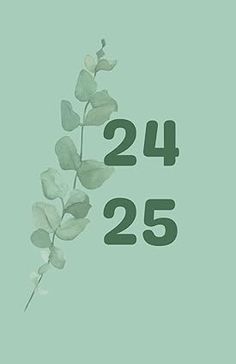 the number twenty five is displayed on a green background