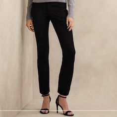 Nwt Banana Republic Classic / Modern Sloan Pants. Mid-Rise, Washable, Slimming, Bi-Stretch, Sculpting. Skinny Through The Hip And Thigh. Ankle Length. -Size: 10 -Color: Black -Material: 39% Cotton / 56% Rayon-Viscose / 5% Spandex -Inseam Approx. Measurements: Rise: 10”; Length: 27” Windowpane Pants, Slacks For Women, Straight Fit Pants, Fitted Dress Pants, Banana Republic Pants, Jumpsuit Trousers, Womens Black Dress, Wool Pants, Black Dress Pants