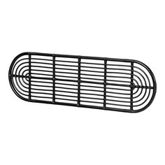 a black metal grill grille on a white background