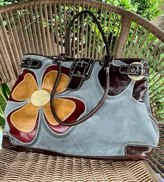 Large Leather Handbags, Flower Colors, Suede Purse, Top Handle Handbags, Bag Collection, Blue Suede