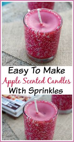 an easy to make apple scented candles with sprinkles