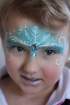 Nadine's Dreams Photo Gallery | Frozen Face Paint | Snowflake Face Painting Frozen Face Paint, Carnaval Make-up, Christmas Face Painting, Frozen Face