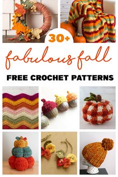 fall free crochet patterns Crochet Project Free, Crochet Slouch Hat, Thing To Make, Fall Blanket, Fall Crochet Patterns, Fall Crochet, Pumpkin Garland, Crochet Hexagon, Crochet Pumpkin