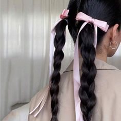 Super Cute And Stylish Ships In 5-10 Business Days Ribbon Hairstyle, Hair Stylies, Pink Bows, Adam Sandler, American Beauty, Dream Hair, Aesthetic Hair, Trendy Hairstyles, Pink Ribbon