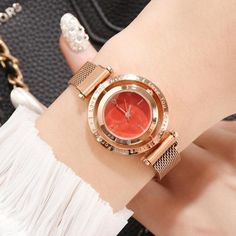 Rose Gold Magnet Ladies' Wristwatches – MyShoppingWall.com Watches Women Leather, Fitness Bracelet, Women Watches, Christmas Gift Jewelry