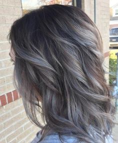 Grey Brown Hair, Gray Highlights, Gray Balayage, Grey Highlights, Hair Dyes, Silver Blonde