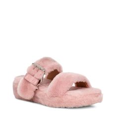 UGG Women's Fuzz Yeah Genuine Shearling Sandal, Size 6 Ugg Store, Pink Uggs, Pink Slides, Shoes Ugg, Pink Slippers, Shearling Slippers, Slide Slippers, Blue Sodalite, Ugg Slippers