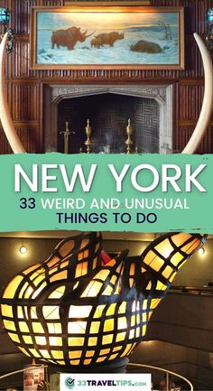 new york's third and unusual things to do in the united states with text overlay that reads, 3 weird and unusual things to do