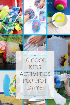 collage of different activities for hot days