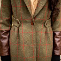 Tweed Wool Coat for Women This pleated waist and knee-length coat is a timeless piece, handmade by Mary Grace Godfrey and will be as memorable in ten years as the first time it is worn. A stunning addition to the Anagrassia Atelier, the coat's high quality English tweed and Italian leather cuffs literally bring the warmth of the holiday season. See chart for standard sizing. If you are unsure of a size or need petite/tall sizing, please email Mary Grace your measurements. Plaid Women's Jacket De Fitted Tweed Wool Long Coat, Fitted Long Tweed Wool Coat, Fitted Tweed Wool Coat For Work, Fitted Tweed Wool Coat, Bespoke Wool Blazer For Fall, Bespoke Wool Outerwear For Fall, Bespoke Wool Outerwear For Work, Bespoke Blazer For Fall Workwear, Fall Tweed Wool Coat For Tailoring