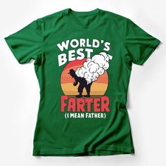 Celebrate your dad's sense of humor with this hilarious 'World's Best Farter' T-shirt! Perfect for Father's Day, birthdays, or just because, the tee features a playful pun with a vibrant sunset and silhouette design, sure to get a laugh. Crafted with comfort in mind, it's perfect for any dad with a great sense of humor. Custom graphic T-Shirt.Customize your color Funny Father's Day T-shirt With Screen Print, Funny Screen Print T-shirt For Father's Day, Father's Day Novelty Short Sleeve T-shirt, Father's Day T-shirt With Funny Print, Green Father's Day T-shirt With Letter Print, Green T-shirt With Letter Print For Father's Day, Green Letter Print T-shirt For Father's Day, Funny Slogan Shirt For Father's Day, Funny Father's Day Tops With Screen Print