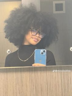 Not mine Natural Hair Curly Afro, Afro With Glasses, Afro And Glasses, Afro Hair Aesthetic, 4c Afro Hairstyles, Thick 4c Hair, Big Curly Afro, Afro Outfits, Afro Aesthetic