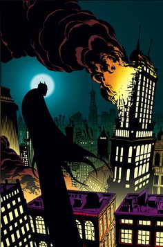 the dark knight rises batman poster with city skylines in the background and flames coming out of his mouth