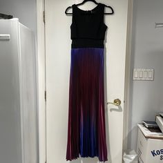 Aqua Evening Gown Sleeveless With Black Sheer On Waist Area. Ombre In Wine Colors Aqua Dresses, Wine Colored, Evening Gown, Evening Gowns, Size 2, Maxi Dress, Wine, Womens Dresses, Dresses