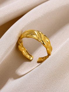 Amarillo Oro  Collar  Acero Inoxidable   Embellished Weddings Gifts, Geometric Fashion, Open Rings, Gold Collar, Watches Women Fashion, Moda Vintage, Rings Simple, Open Ring, Fashion Vintage