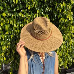 Straw hat Wide Brim Hat with Chin Cord Boater hat, hiking hat, fashion hat, UPF 50+ Woven straw cowboy hat with concho. 100% straw Adjustable inner drawstring Brim: 4.5 in.   FUR FELT HATS OR WOOL HAT  ] ●  to dust off, use a soft brush. Gently brush, working your way around in a counter-clockwise direction. ●  Steam it to shape if necessary    FUR FELT HATS OR WOOL HAT  ] ●  to dust off, use a soft brush. Gently brush, working your way around in a counter-clockwise direction. ●  Steam it to shape if necessary  [ STRAW HATS ] ●  Spot cleans the brim only using a soft cloth and cold water then allows it to naturally dry. ●  Steam your hat to reshape, if necessary.  [ SUEDE LEATHER HATS] ●  It's best to treat it with a spray-on suede and nubuck protector as soon as you get your hat. ●  Use a Adjustable Uv Protection Hat Made Of Paper Straw, Adjustable Paper Straw Hat With Uv Protection, Summer Beach Sun Hat Visor, Summer Beach Visor Sun Hat, Lightweight Paper Straw Hat For Outdoor, Outdoor Fedora Straw Hat One Size, Adjustable Woven Fedora For Beach Season, Adjustable Straw Panama Hat For Casual Wear, Woven Sun Hat For Summer Outdoors