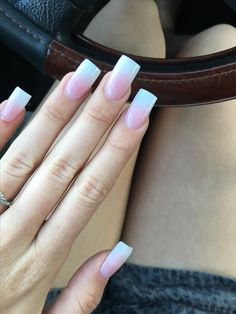 Flared Acrylic Nails, Long French Ombre Nails, Square Flare Acrylic Nails, Flare French Tip Nails, Flare Tip Nails, Ombre Nails Square Medium, Wide Acrylic Nails, French Ombre Nails Square, Ombré Nails Square