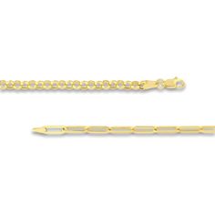 Dazzling hollow paperclip and rolo chains nestle and drape elegantly to accentuate any style in this contemporary women's split chain necklace. Fashioned in 14K yellow gold, the 20-inch chain secures in place with a lobster clasp. Formal Paperclip Bracelet With Cable Chain, Formal Paperclip Cable Chain Bracelet, Formal Yellow Gold Paperclip Bracelet With Figaro Chain, Formal Gold Paperclip Bracelet, Modern Formal Rolo Chain Bracelet, Jared The Galleria Of Jewelry, Rolo Chain, Paper Clip, Lobster Clasp