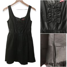 This Nwt (Flawed) Forever 21 Black Mini Dress Is Sleeveless With An Empire Waist And Three Bows With Embellishments In The Center. It Is Fully Lined And Includes Tulle To Give The Dress A Fuller Flare Effect. It Has A Zipper And A Hook And Eye Closure In Back. It Is New With Tags* (With Flaws Detailed Below) And A Size Small (S). -Nwt *Note: This Dress Has A Few Light Spots On Fabric (Photo #14) And A Flaw On The Back Zipper. The Zipper Is Still Functional (Tested), But The Thread Holding The Fa Sleeveless Corset Dress For Costume Party, Forever 21 Sleeveless Party Dress, Forever 21 Sleeveless Mini Dress For Party, Forever 21 Sleeveless Evening Dress, Forever 21 Ruffled Dresses For Parties, Forever 21 Sleeveless Ruffle Dress, Flirty Black Dress From Forever 21, Forever 21 Black Sleeveless Mini Dress, Flare Effect