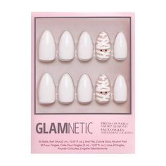 We are simplied mummified by the adorable Wrapped Up Nail Set! This short almond design keeps it minimal-chic with a solid-white design and accent nails adorned with the cutest little mummy face that will be sure to unravel all the complliments this season. Teen Nails, Kiss Products, Short Almond, Minimal Chic, Nail Polish Remover, Accent Nails, Nail Shop, Artificial Nails, Fall Nails