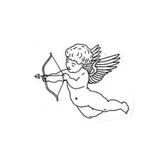 an angel with a bow and arrow in its hand