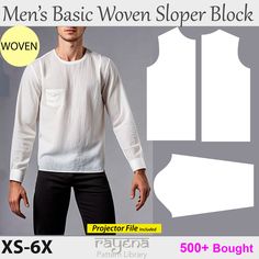 men's basic woven sloper block sweater sewing pattern