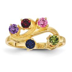 Mothers Day Rings, Tree Ring, Tree Rings, Elegant Ring, Pink Tourmaline, Family Tree, Blue Topaz, Citrine, Tourmaline